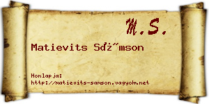 Matievits Sámson névjegykártya